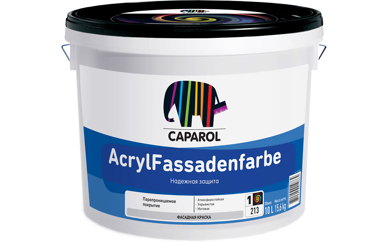 Купить краска фасадная акриловая acrylfassadenfarbe | акрил фасаденфарбе |  капарол | 10л в интернет магазине за 4659.00 руб.